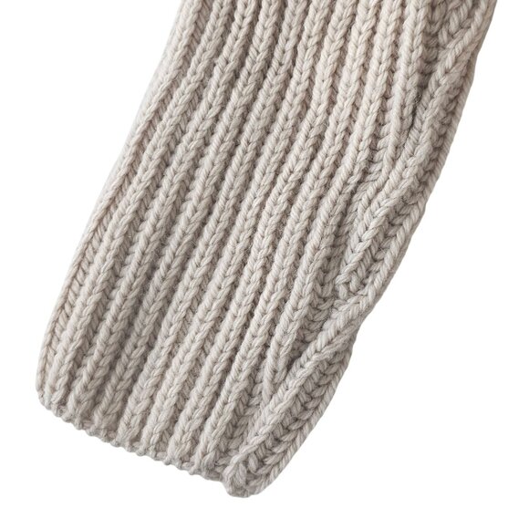 Handmade Beige Open-Front Knit Cardigan Upcycled With Floral Crochet Accents - Picture 7 of 14